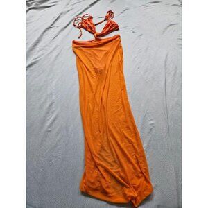Bikini/Beach Dress, S, Orange Attached pantie